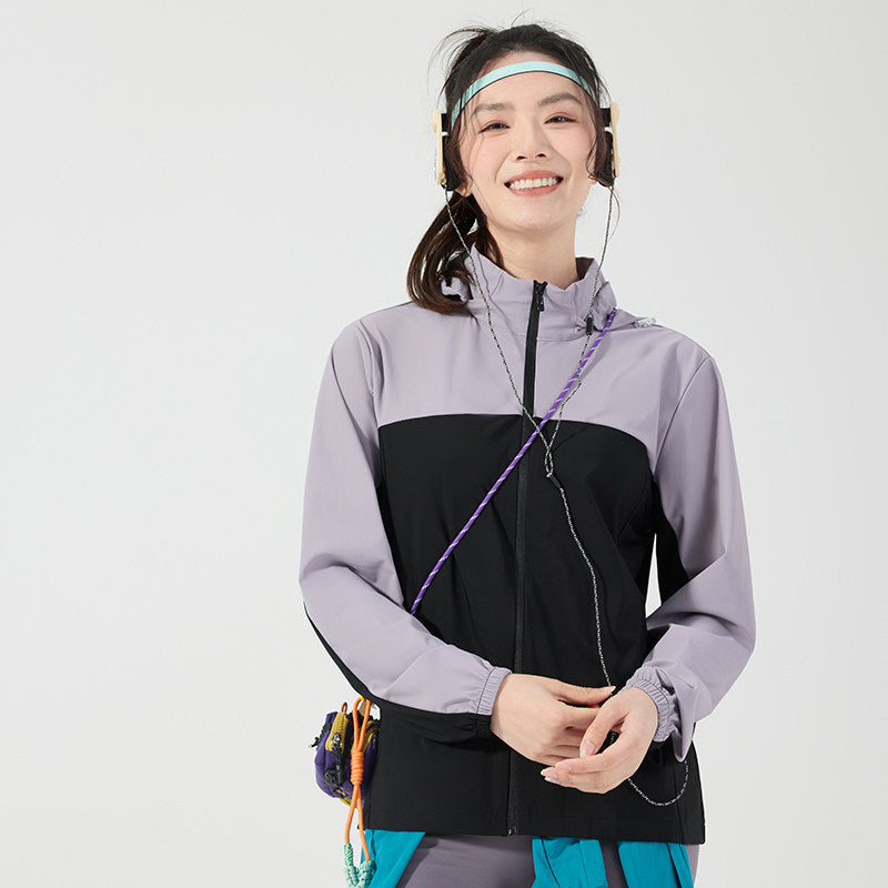 Load image into Gallery viewer, Breathable ice silk jacket – collar and zip close-up
