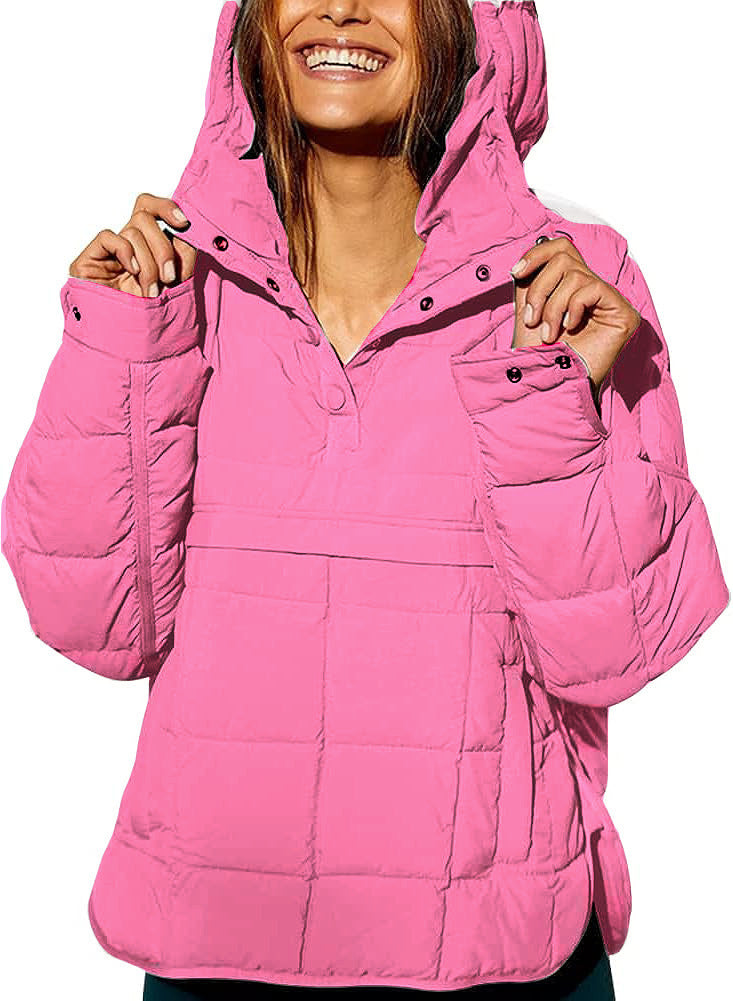 Load image into Gallery viewer, Hooded zip jacket for women in glitter – outdoor lifestyle shot

