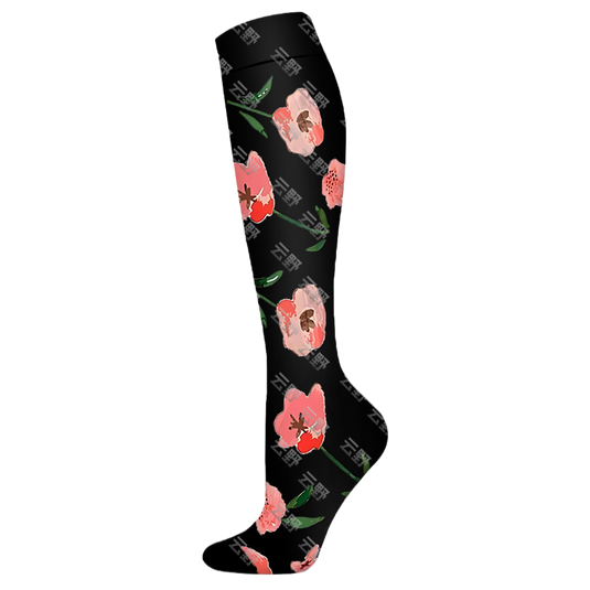 Floral Pattern Sports Compression Socks 200N Support