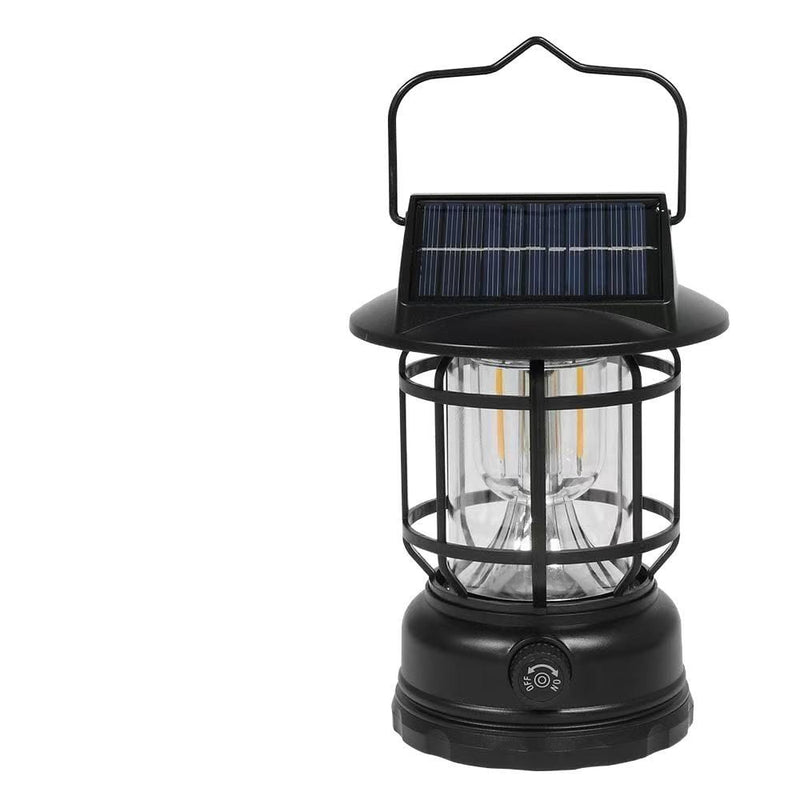 Load image into Gallery viewer, Solar Retro Camping Lamp Outdoor Lighting Horse Lamp Long Life Charging Tent Portable Lamp Warm Light Atmosphere Lamp
