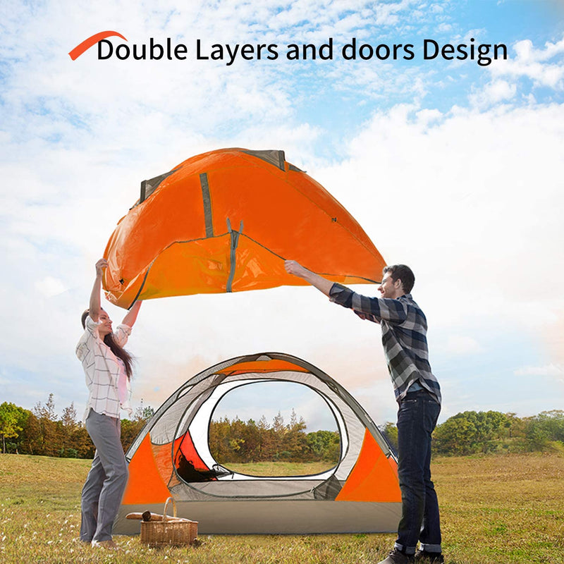 Load image into Gallery viewer, 2/4 Person Camping Tent Lightweight Backpacking Tent Waterproof Windproof Two Doors Easy Setup Double Layer Outdoor Tents for Family Camping Hunting Hiking Mountaineering Travel
