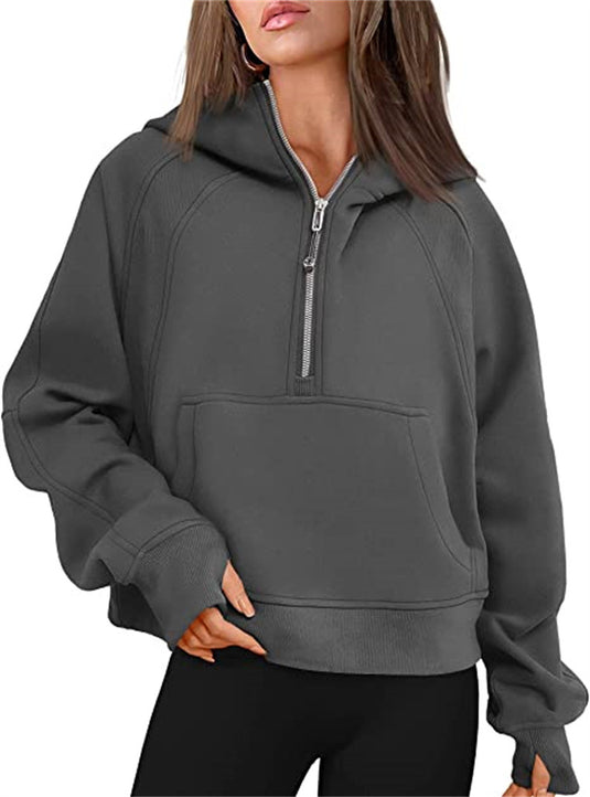 Fleece-Lined Half-Zip Sweatshirt