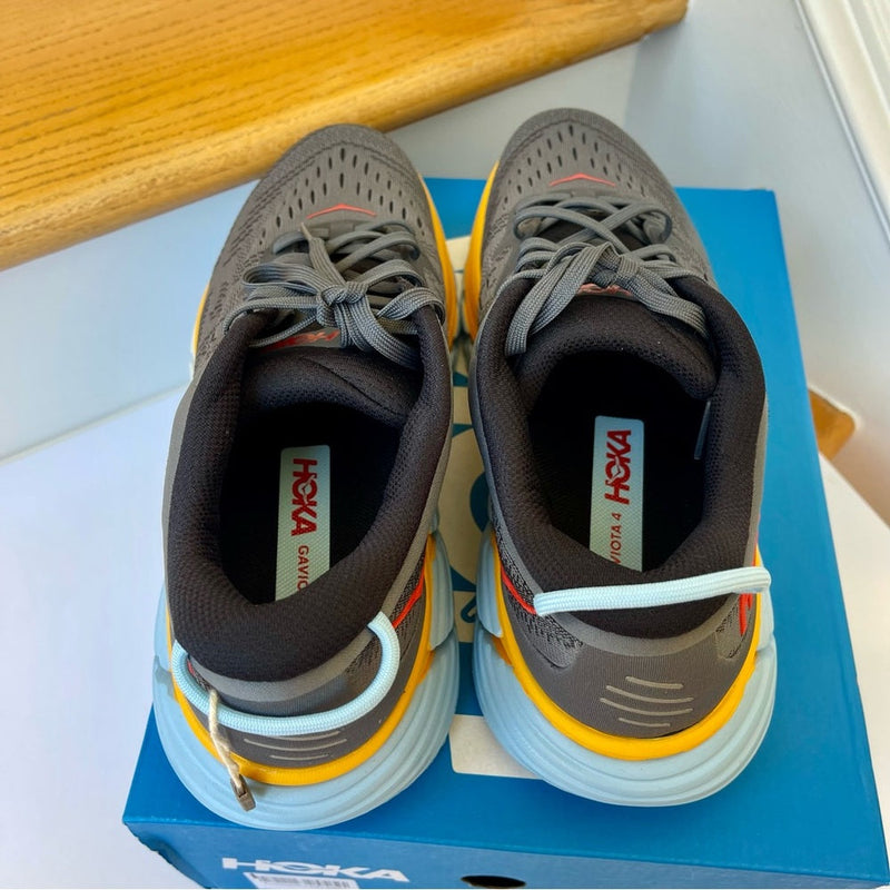 Load image into Gallery viewer, Hoka Gaviota 4 Running Shoes in Castlerock / Anthracite Grey / Blue - Men's
