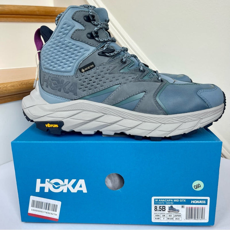 Load image into Gallery viewer, Hoka Anacapa Mid GTX Women’s Hiking Shoes in Harbor Mist Blue Gore Tex Boots
