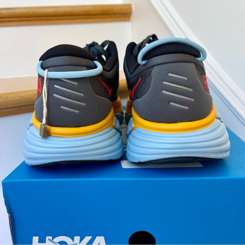 Load image into Gallery viewer, Hoka Gaviota 4 Running Shoes in Castlerock / Anthracite Grey / Blue - Men's
