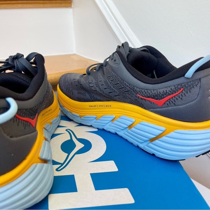 Load image into Gallery viewer, Hoka Gaviota 4 Running Shoes in Castlerock / Anthracite Grey / Blue - Men's
