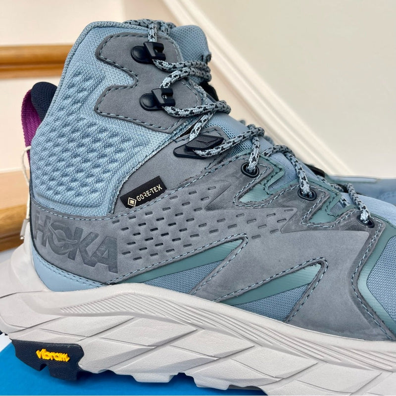 Load image into Gallery viewer, Hoka Anacapa Mid GTX Women’s Hiking Shoes in Harbor Mist Blue Gore Tex Boots
