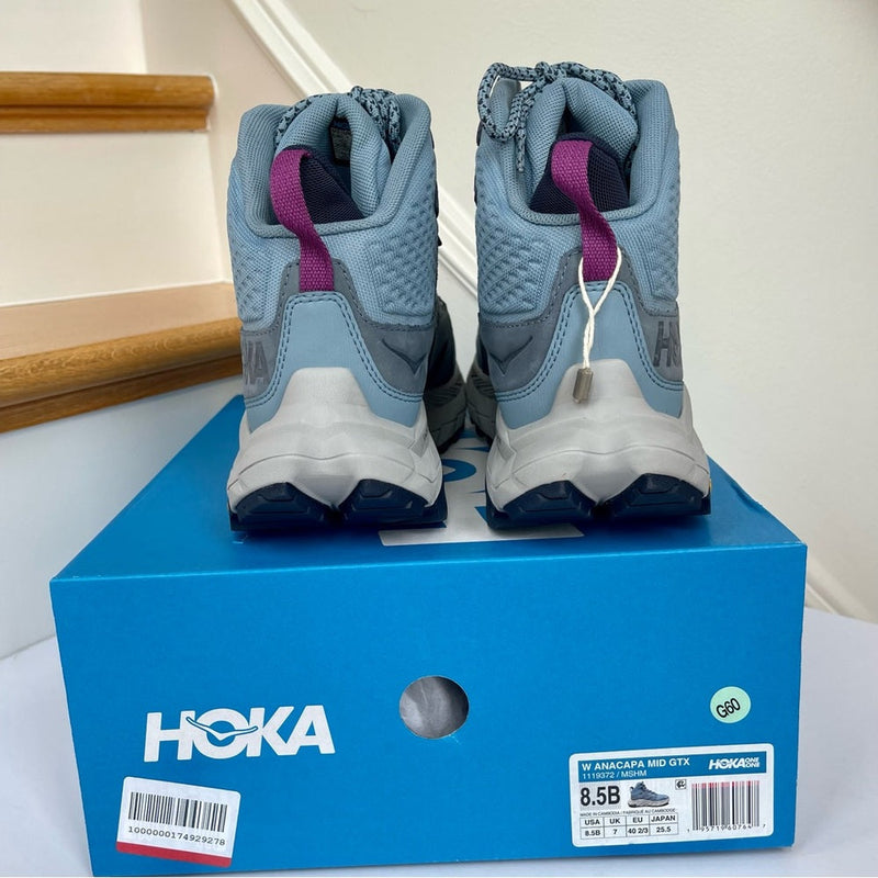 Load image into Gallery viewer, Hoka Anacapa Mid GTX Women’s Hiking Shoes in Harbor Mist Blue Gore Tex Boots
