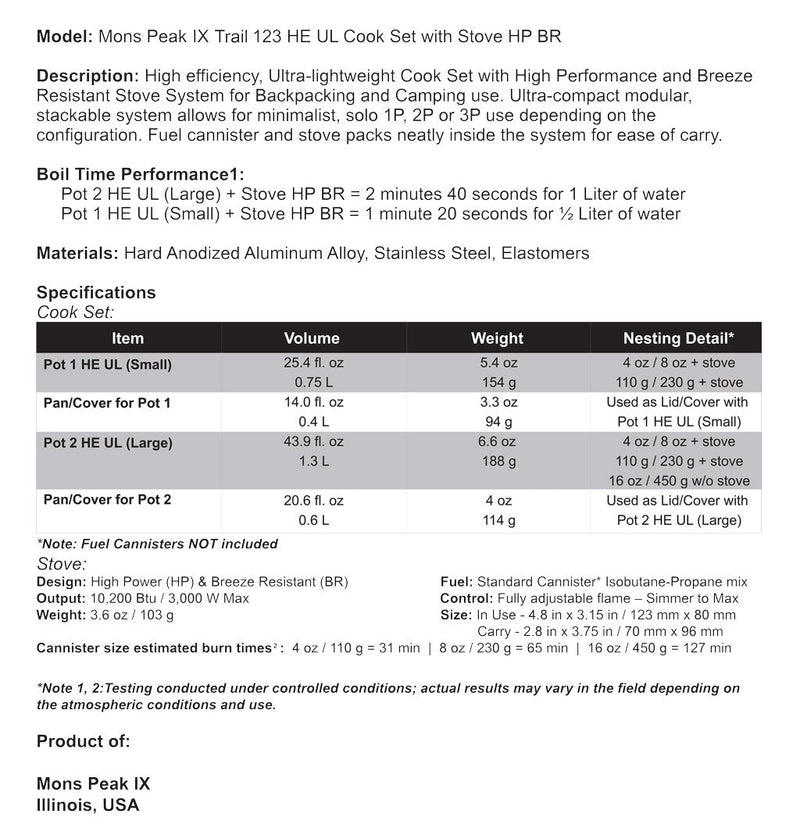 Load image into Gallery viewer, mons-peak-ix-trail-123-he-ul-cook-set-with-stove-hp-br-specification-description-rev1
